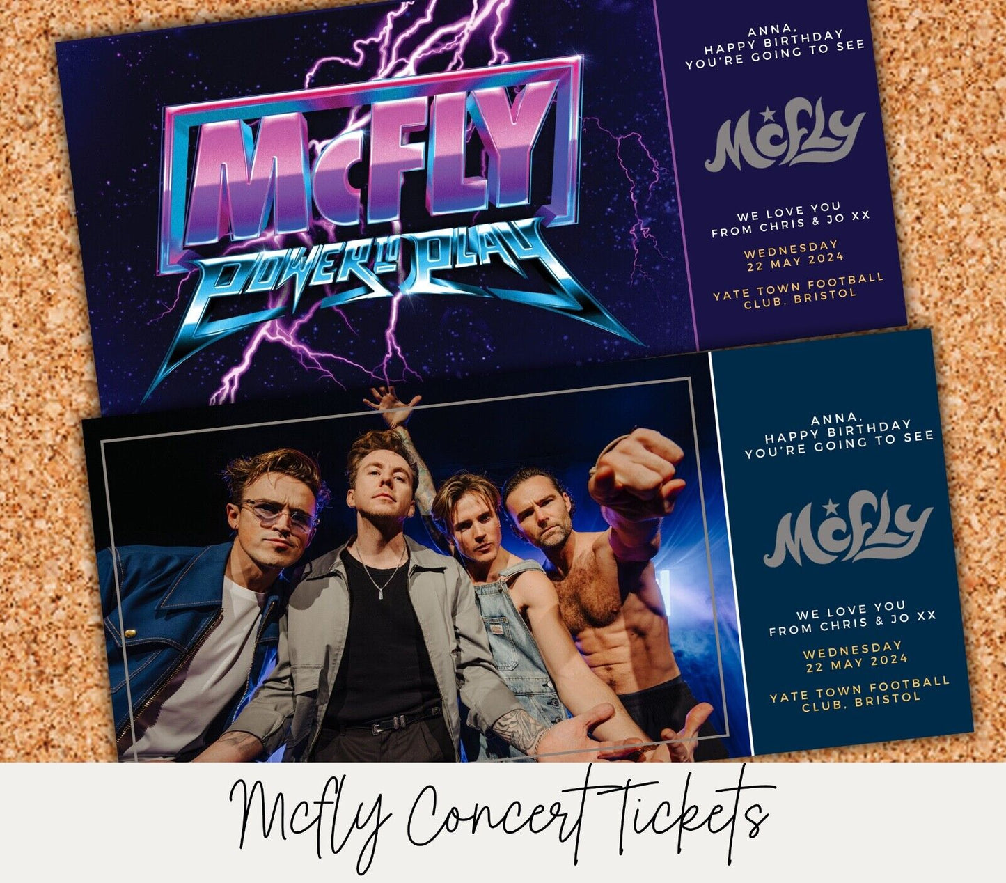 Personalised Mcfly Surprise Event Concert Festival Ticket Voucher Birthday Gift